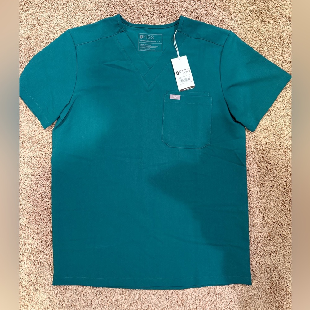 Figs Men's Hunter Green Leon Scrub Top